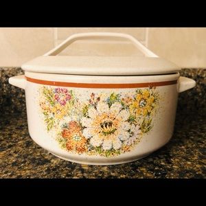 Mid Century Modern Vintage - Lenox Temper Ware - Magic Garden - 1.25Q Casserole